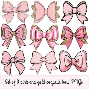 Pacchetto PNG fiocco rosa, fiocchi rosa Coquette PNG, fiocco di San Valentino PNG, fiocco rosa da ragazza, clipart fiocco per capelli, fiocco disegnato a mano, fiocco da ragazza png
