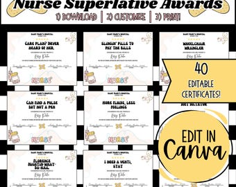 Nursing Awards Funny Editable Certificates, Nursing Nurse Week Award Certificate, Funny Work Award Nurse Preceptor Gift, Nurse Superlatives