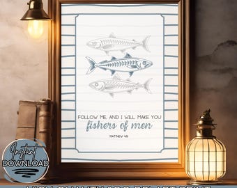 Christian Retro Sardines Print, Sardine Painting Art, Sardines Painting, Sardine Poster, Wall Art Sardine, Sardine Art, Minimalist Christian