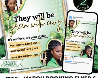 March Bookings Openings Flyer Template, Hair Makeup Lash Bookings Open, March Booking Appointment Flyer, Braid Flyer, Wax Flyer, Nail Tech