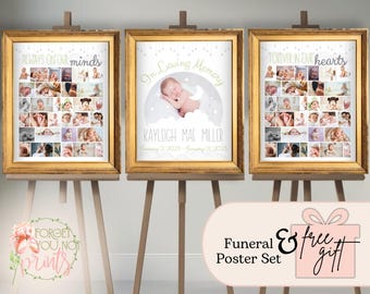 Editable Funeral Collage Template, Baby Funeral Poster, Memory Table Sign, Funeral Photo Board, Funeral Easel Sign, Memorial Picture Collage
