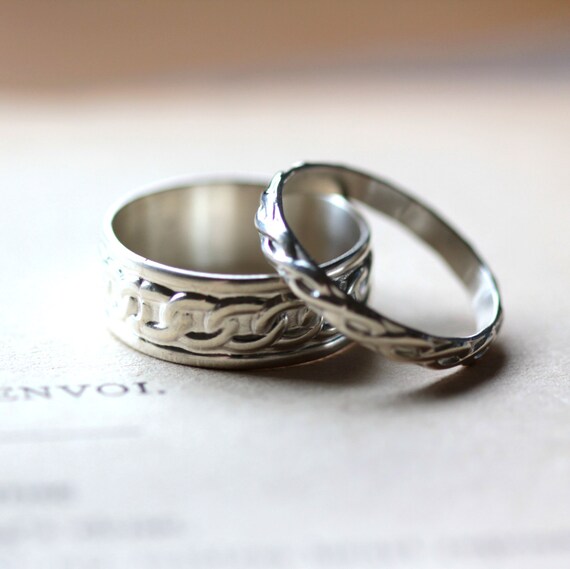 Wedding Band Set Bride And Groom Wedding Band Set In Etsy