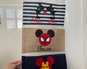 Disney Inspired Fish Extender 3 pocket Blue or Red Personalised with names.