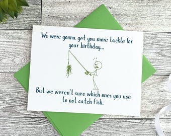Funny Fishing Birthday Card, Fisherman Birthday Card, Fishing Humor Card, Angler Birthday Gift, Fisherman Gift Idea