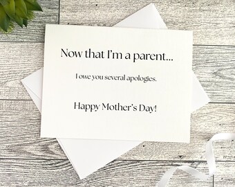 Relatable Mothers Day Card From Adult Child, Sarcastic Mom Apology Card, Humor Mothers Day Card From Son Daughter, Relatable Mom Humor