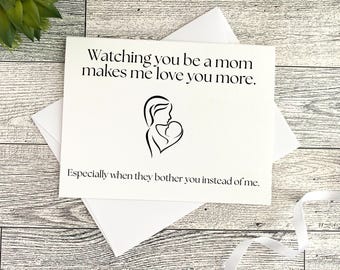 Funny Mothers Day Card For Wife, Mothers Day Card From Husband, Watching You Be A Mom Humor, Funny Mom Card From Spouse