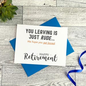 Funny Retirement Card for Coworker or Boss, Rude Office Goodbye Gift Idea, Sarcastic Farewell Card for Men, Women, Her, Him, Funny Work Card