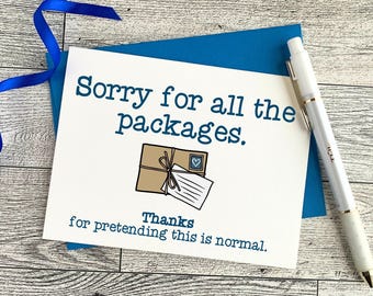 Relatable Mail Carrier Thank You Card, Funny Delivery Appreciation Gift for Postal Workers, Sarcastic Package Humor Card, Funny Greeting