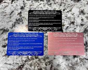 Miranda Warning Card