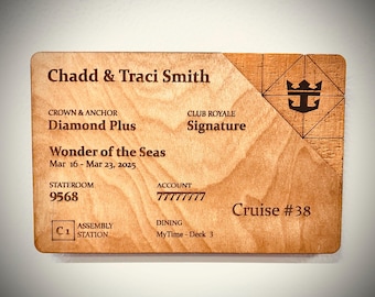 Personalized Cruise Door Magnet: Engraved Vacation Keepsake, Sea Pass Card