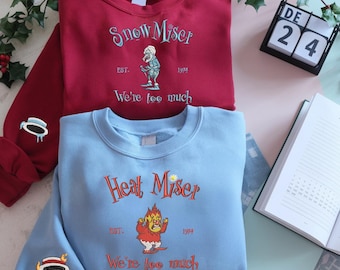 Miser Brothers Christmas Embroidered Sweatshirt, Heat and Snow Matching Couples Christmas Special Gift.
