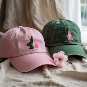 Custom Embroidered Elphaba And Glinda With 2 Color Name Washed Hat, Aesthetic Changed For Good Washed Hat, Defy Gravity Cap, Wicked Fan Gift