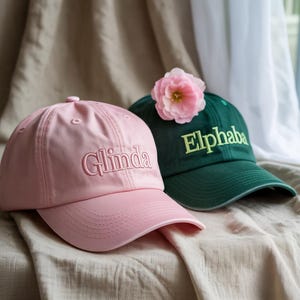 Embroidered Elphaba And Glinda Washed Hat, Aesthetic Changed For Good Washed Hat, Wicked Cap, Defy Gravity Fan Embroidered Hat