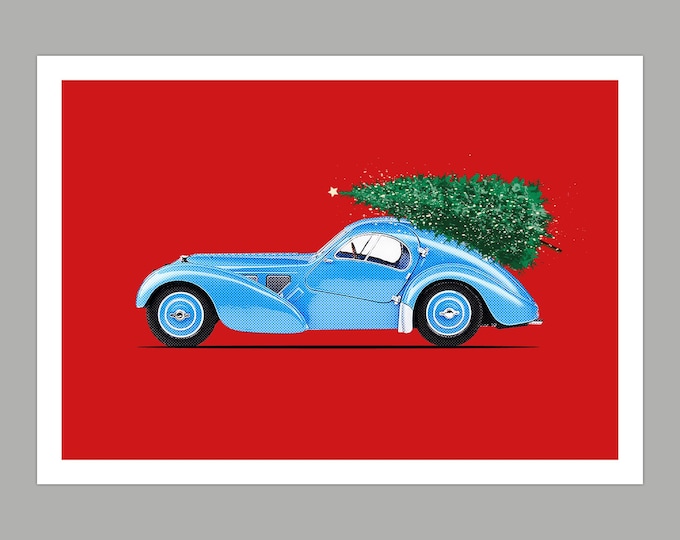 Bugatti Atlantic Christmas Greetings Card