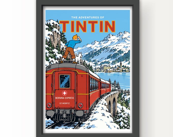 Tintin Bernina Express Train Art Print