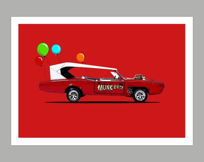 Monkees Monkeemobile Birthday Greetings Card