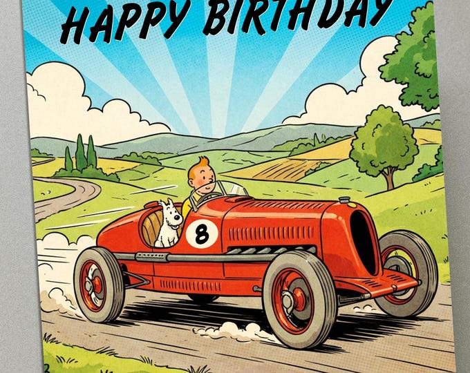 Personalised Birthday Card - TinTin No8