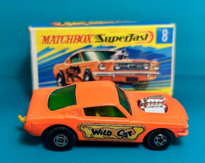 Vintage Matchbox Superfast No 8b Wildcat Dragster 1971 Original Box