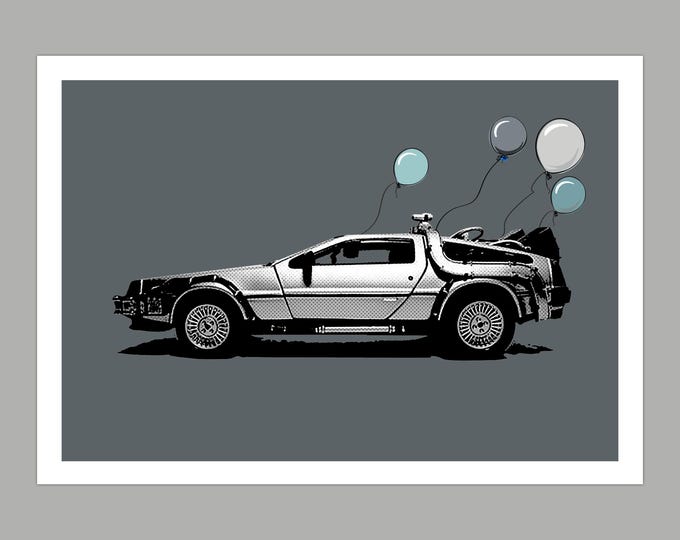 DeLorean Car Birthday Greetings Card