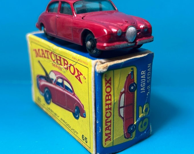 Vintage Matchbox Lesney Jaguar 3.8 Litre Sedan 1962 - Rare Type E Original Box