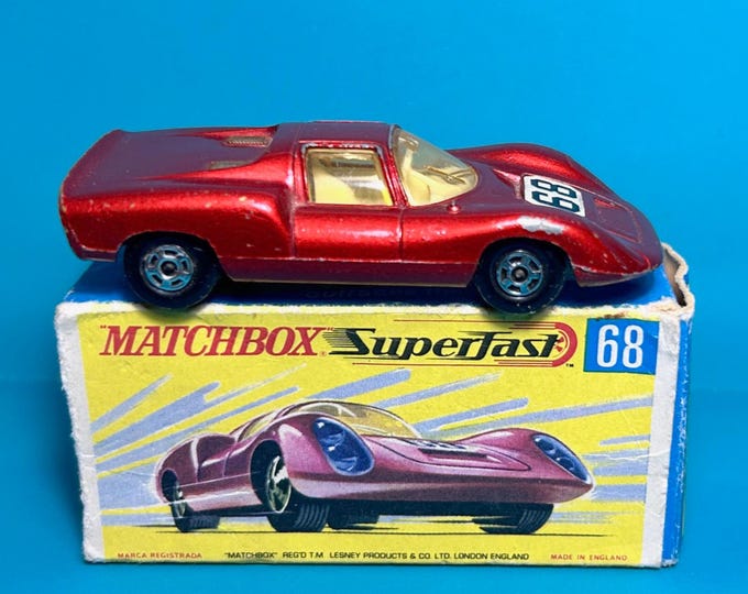 Vintage Matchbox Superfast No 68a Porsche 910 1970 Original Box