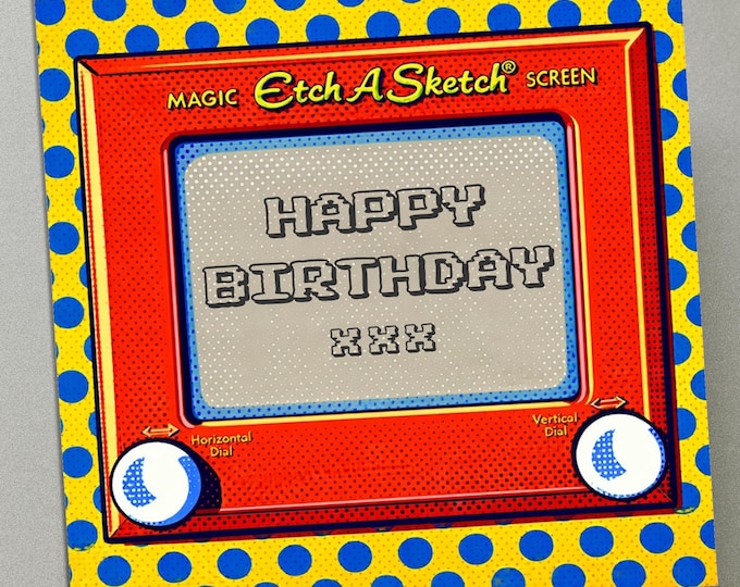 Personalised Birthday Card - Etch a Sketch