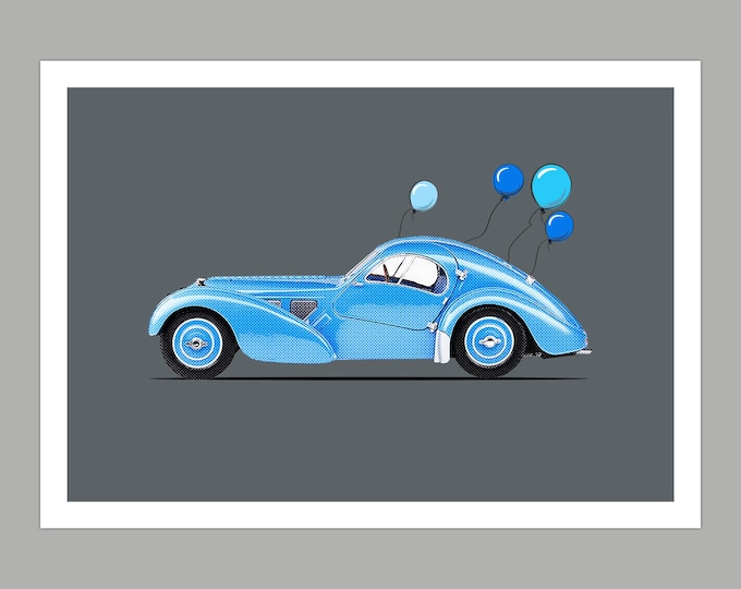 Bugatti Atlantic Birthday Greetings Card