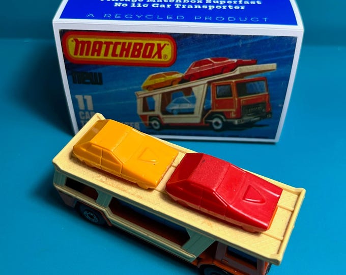 1976 - Vintage Matchbox Superfast No. 11c Car Transporter with gift box