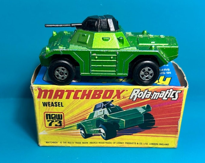 Vintage Matchbox Rolamatics No 73 Weasel 1974 Original Box