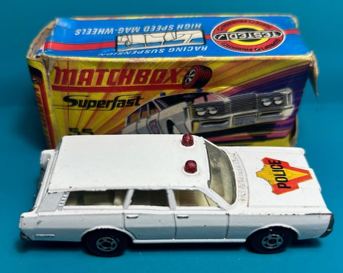 Vintage Matchbox Superfast No 55b Mercury Police Commuter 1971 Original Box