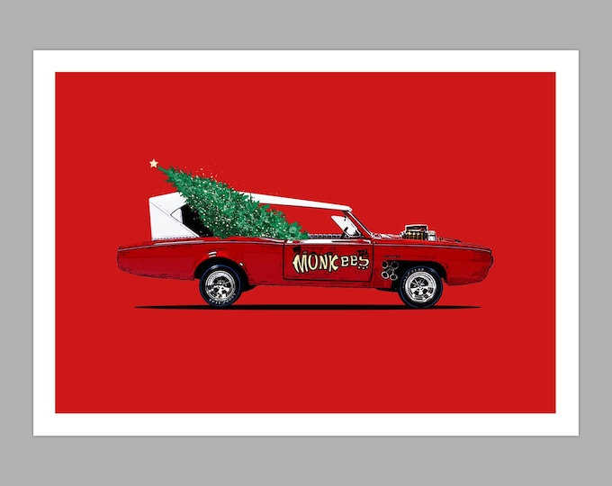 Monkees Monkeemobile Christmas Greetings Card