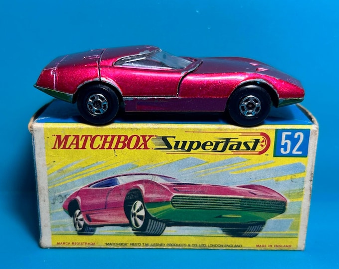 Vintage Matchbox Superfast No 52a Dodge Charger 1970 Original Box