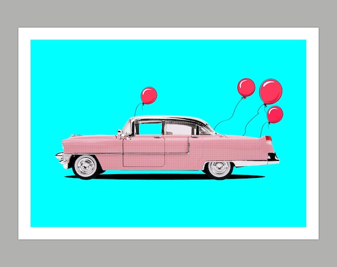 Elvis Pink Cadillac Birthday Greetings Card
