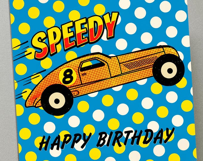 Personalised Birthday Card - Speedy 8
