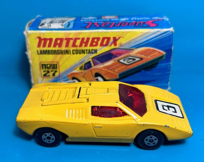 Vintage Matchbox Superfast No 27b Lamborghini Countach 1973 Original Box