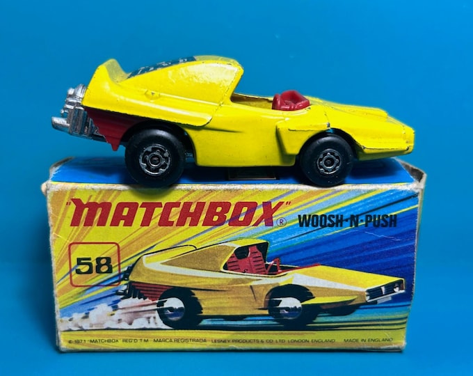 Vintage Matchbox Superfast No 58b Woosh-N-Push 1972 Original Box