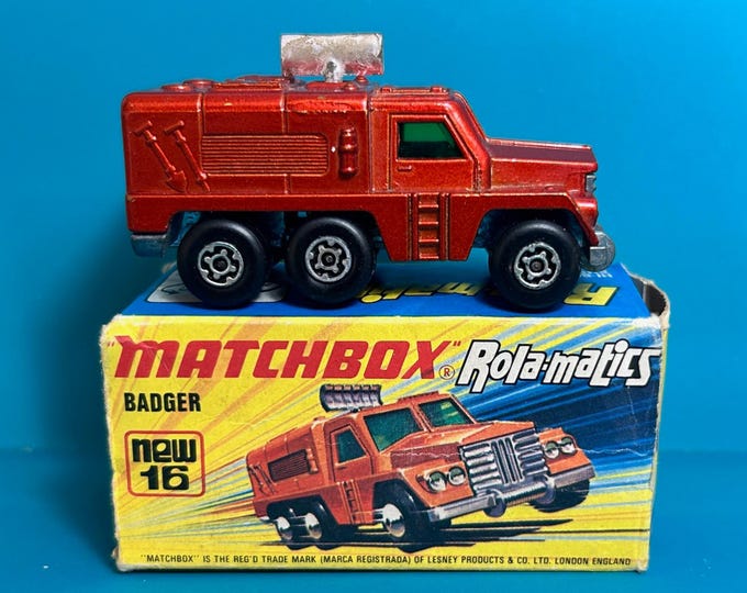 Vintage Matchbox Rolamatics No 16a Badger 1974 Original Box
