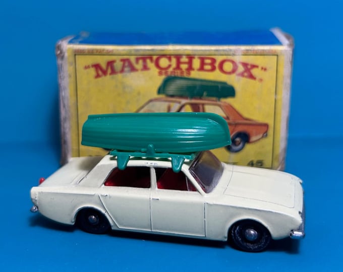 Vintage Matchbox Lesney No 45b Ford Corsair & Boat 1965 Original Box