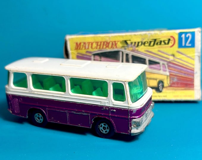 Vintage Matchbox Superfast No 12b Setra Coach 1970 Original Box