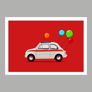 Fiat 500 Birthday Greetings Card