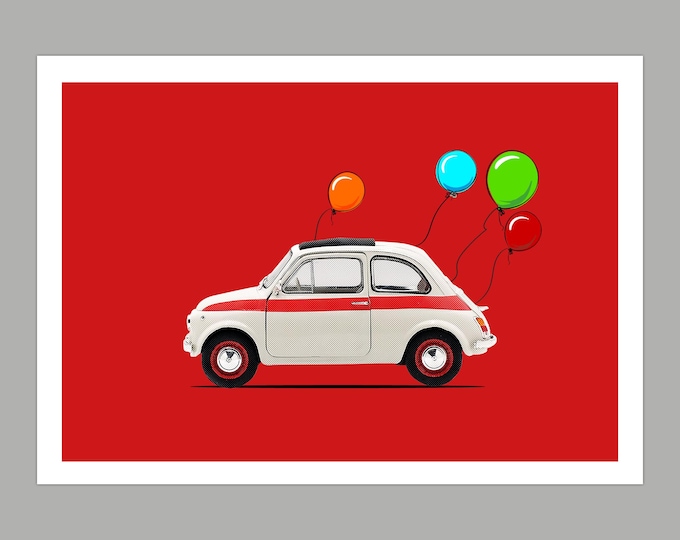Fiat 500 Birthday Greetings Card