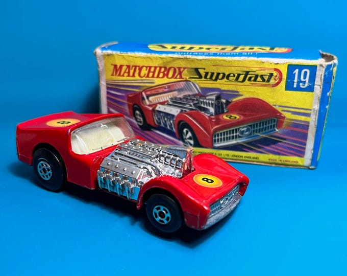 Vintage Matchbox Superfast No 19b Road Dragster 1970 Original Box