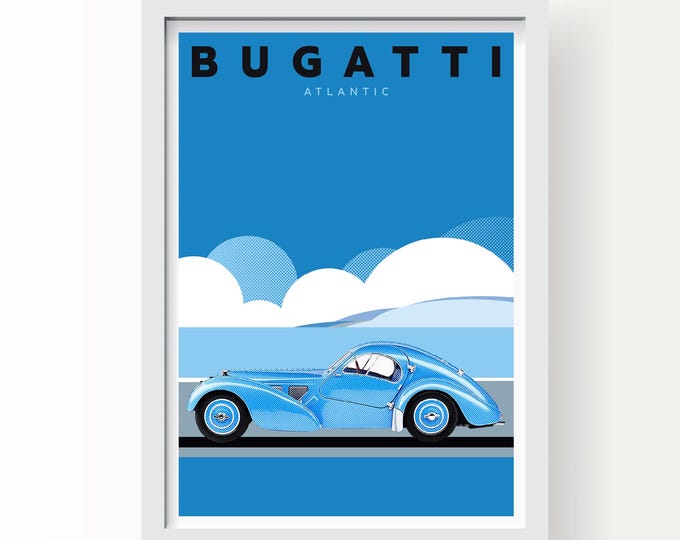 Bugatti Atlantic Giclée Art Print