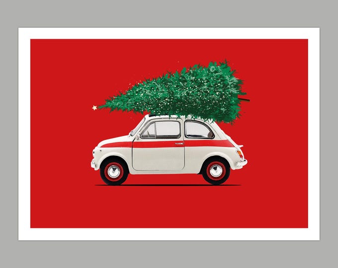 Fiat 500 Christmas Greetings Card