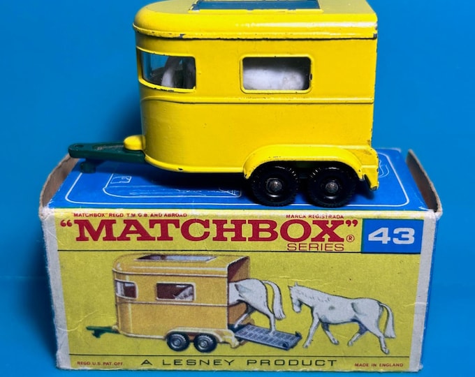 Vintage Matchbox Lesney No 43c Pony Trailer 1968 Original Box
