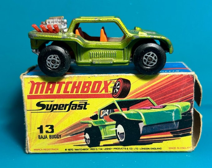 Vintage Matchbox Superfast No 13b Baja Buggy 1971 Original Box