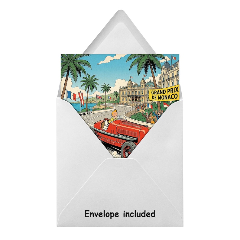 Tarjeta de cumpleaños personalizada - Tintín en Mónaco imagen 2