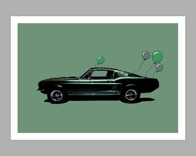 Bullitt Mustang Birthday Greetings Card
