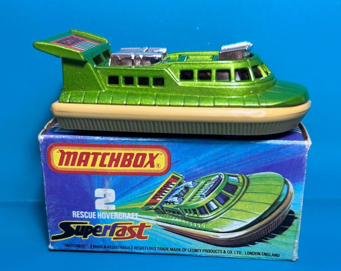 Vintage Matchbox Superfast No 2 Rescue Hovercraft 1976 Original Box
