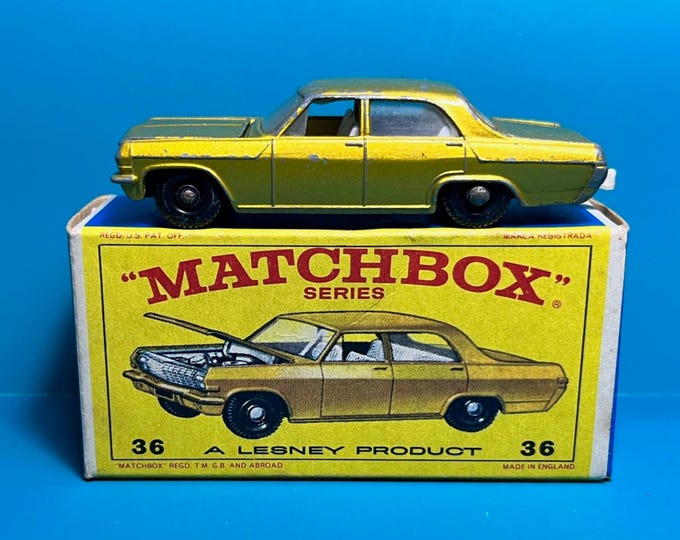 Vintage Matchbox Lesney No 36c Opel Diplomat 1966 Original Box